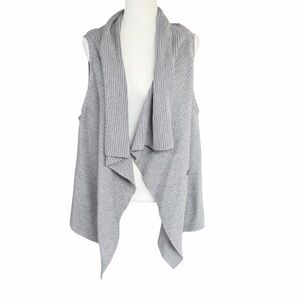 Pendleton Cascade Collar Gray Open Sleeveless Cardigan Sweater Vest Size XL